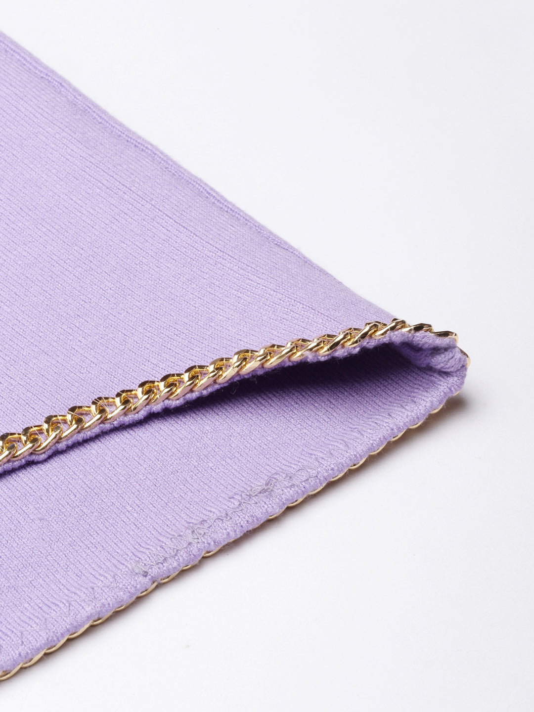Women's Lavender Acrylic High Low Pencil Mini Skirt