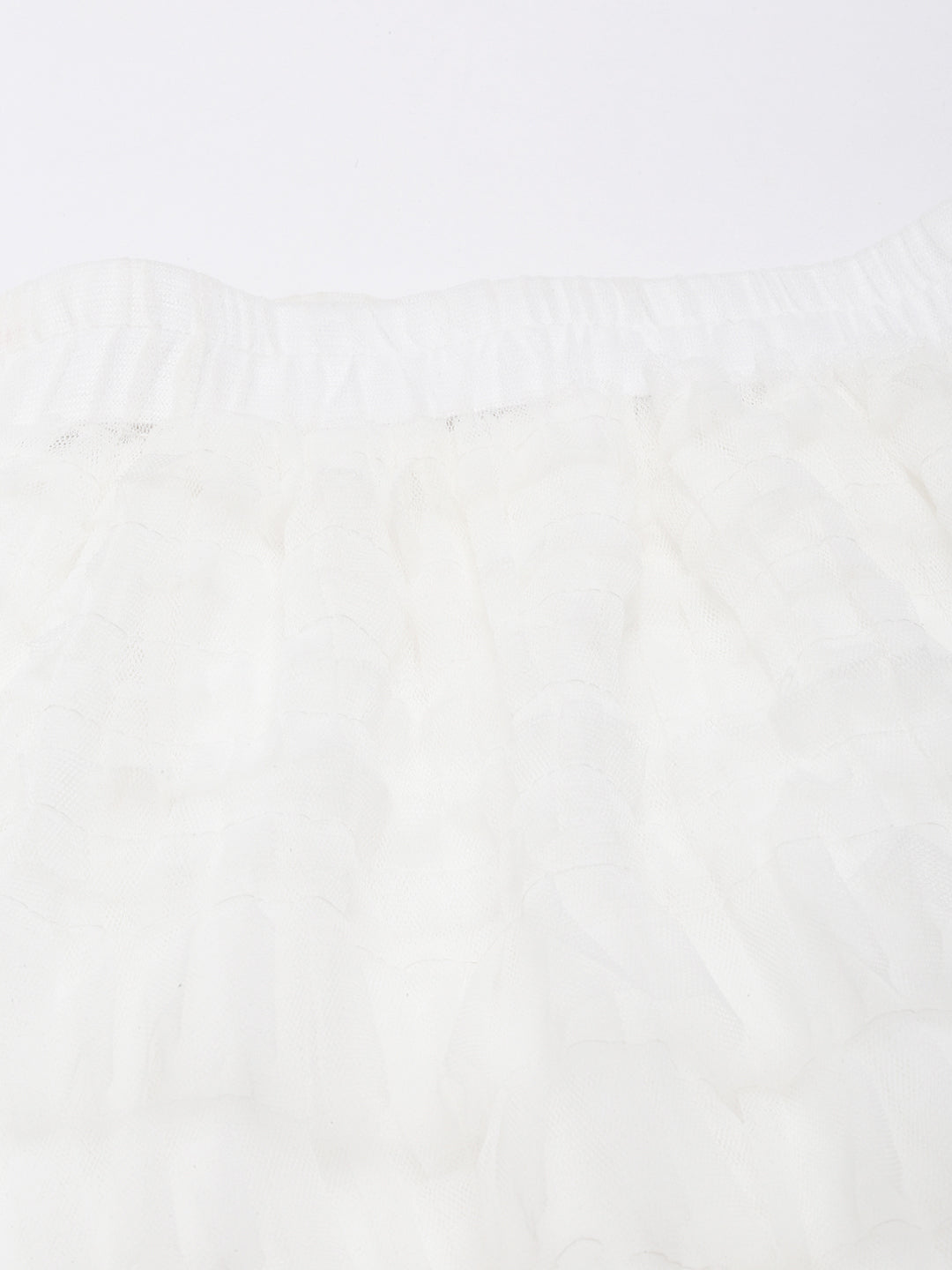 Women's Cream Tiered Midi Sheer Skirts