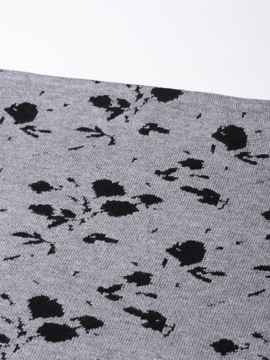 Women's Grey Abstract Pencil Mini Skirt