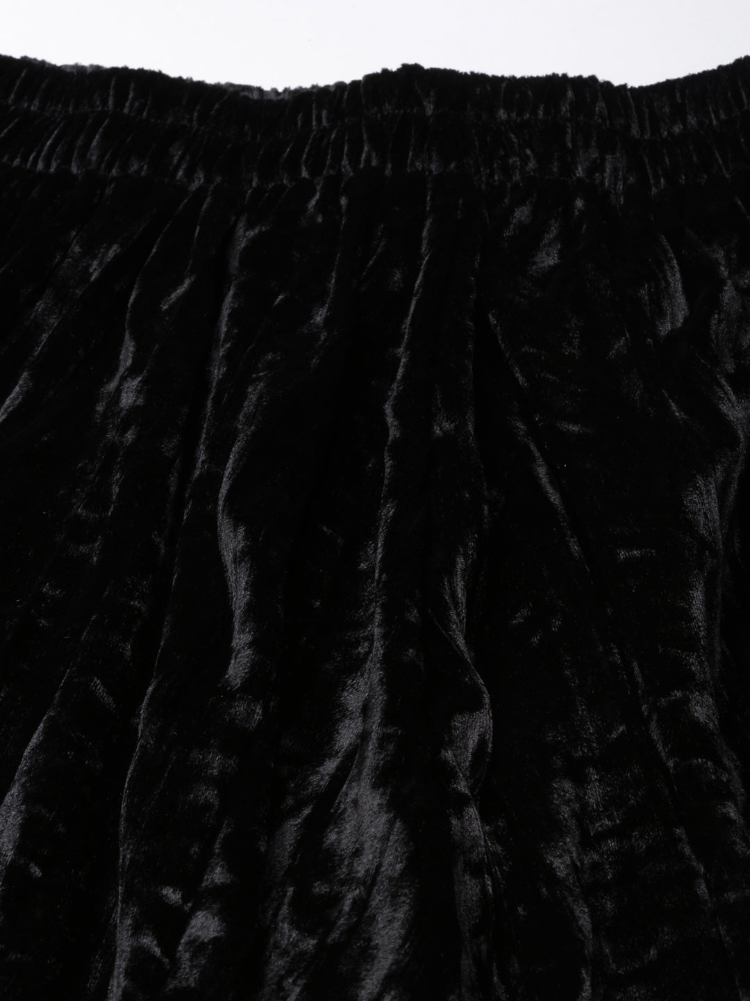 Women's Black Flared Midi Skirt