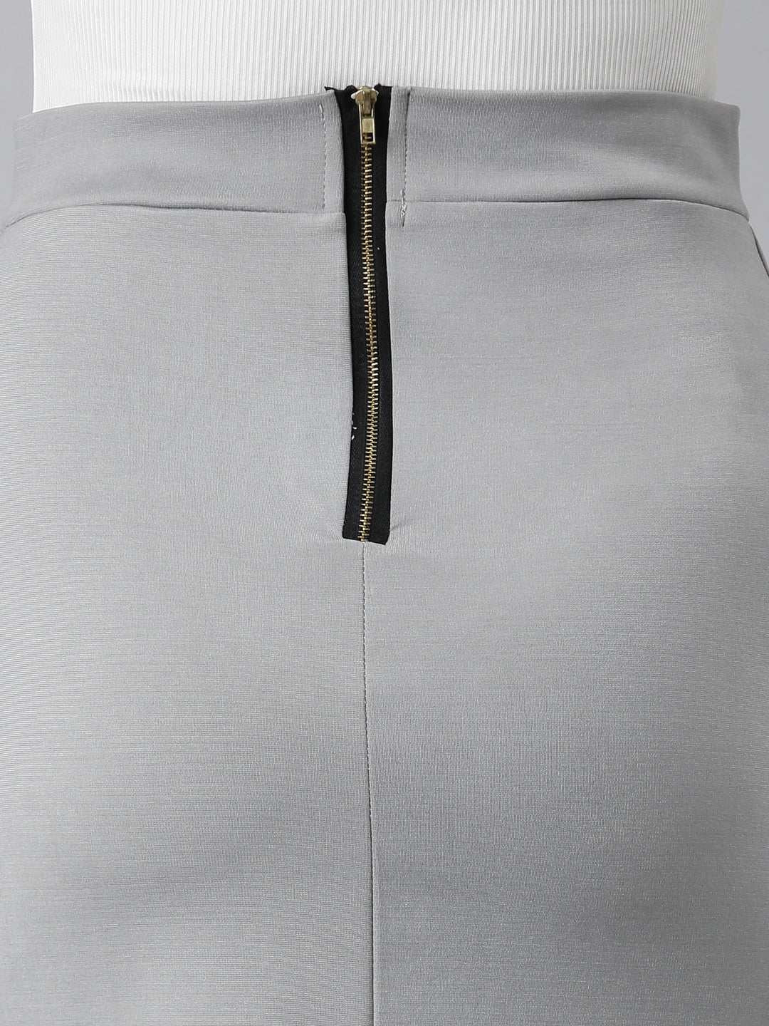Women's Grey Above Knee Length Pencil Skirt