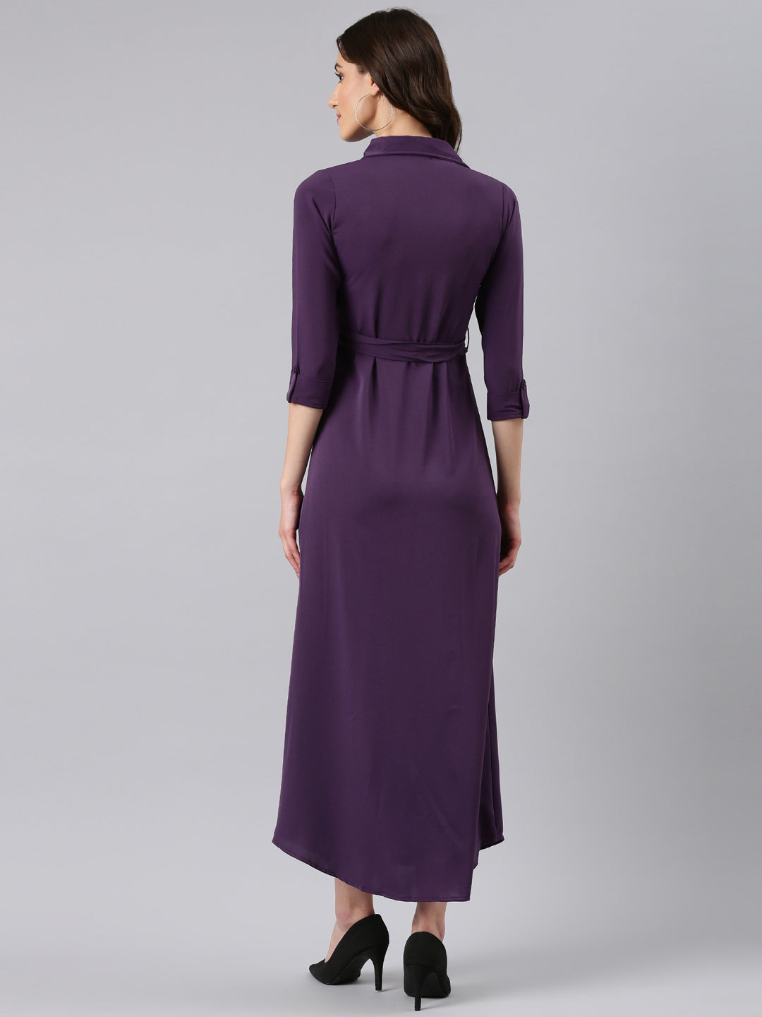 Women's Violet Shirt Maxi Dress