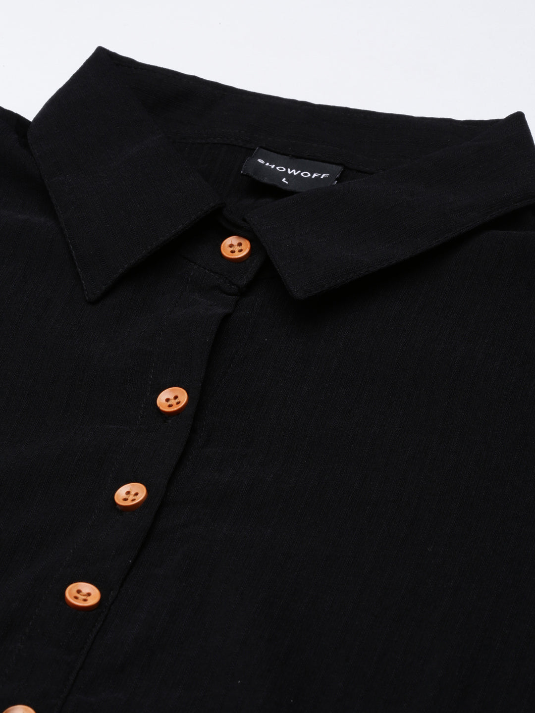 Women's Black Short Sleeve Shirt Dress