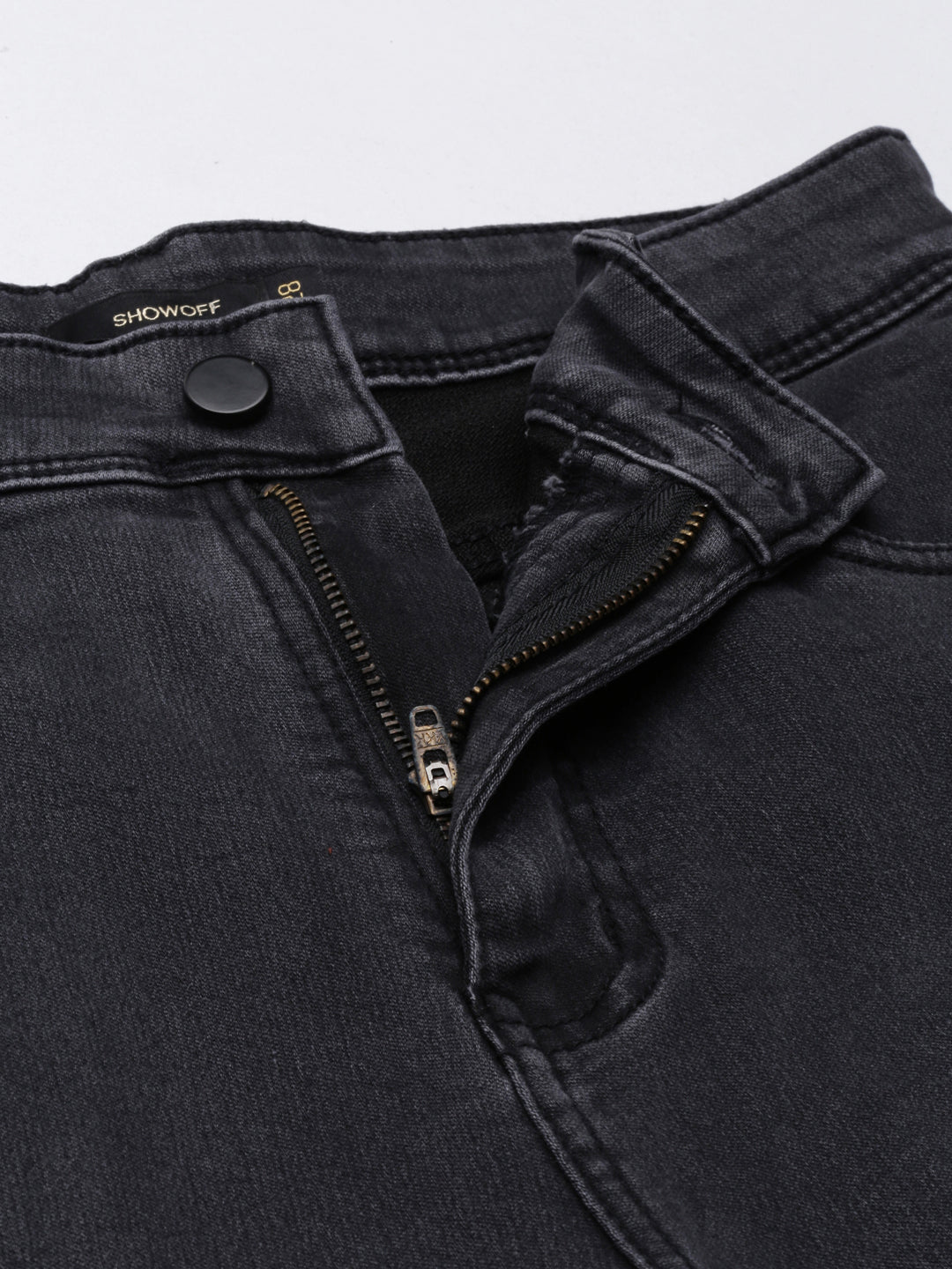 Women's Grey Wide Leg Acid Wash Denim Jeans
