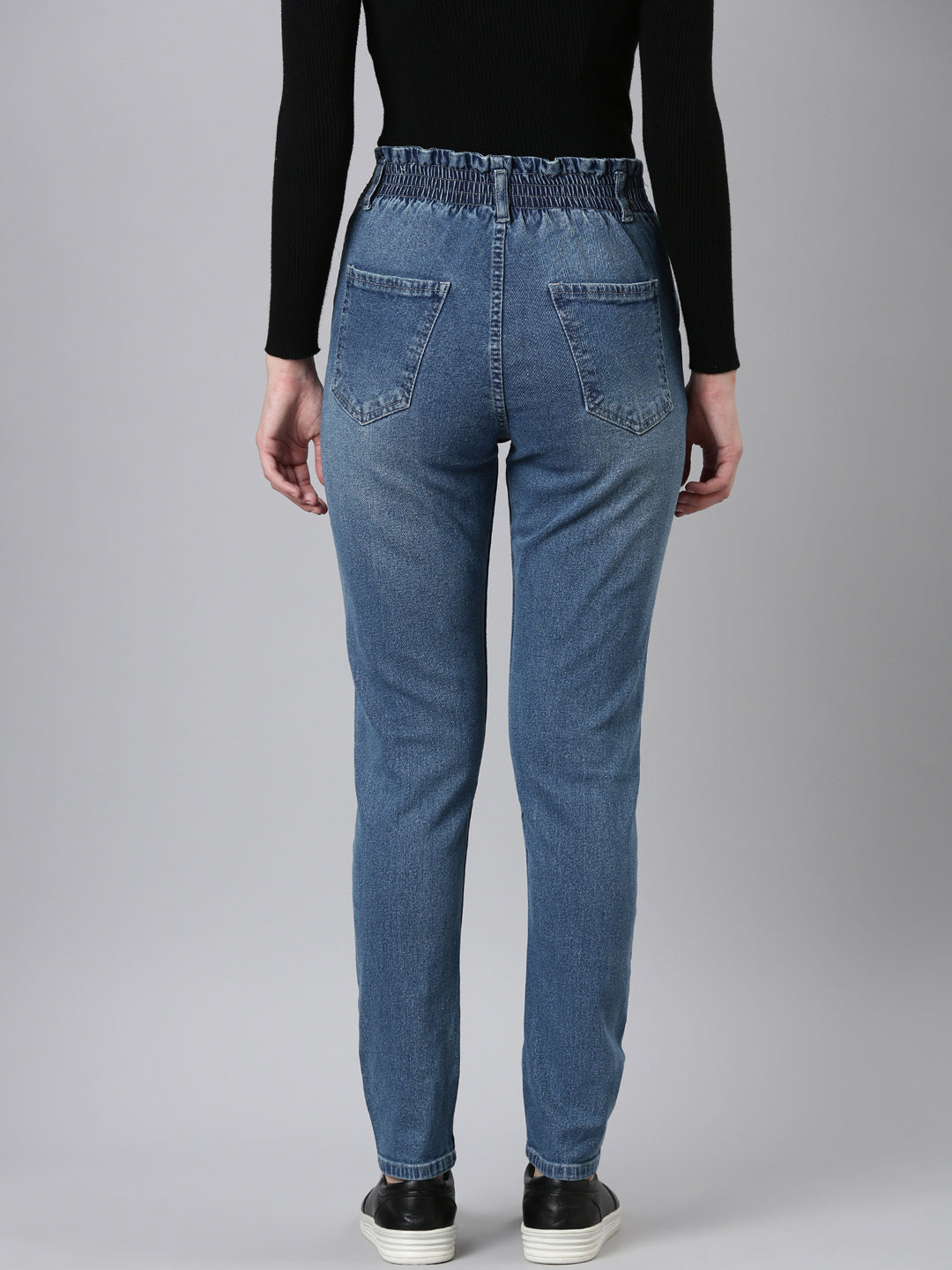 Women's Blue High-Rise Mom Fit Denim Jeans
