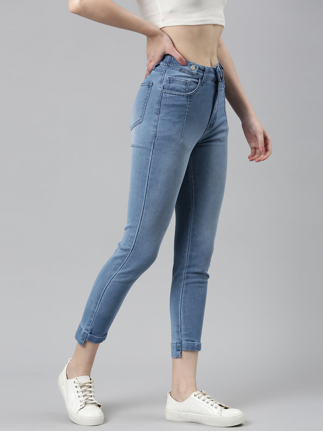 Women's Blue Slim Fit High Rise Denim Jeans