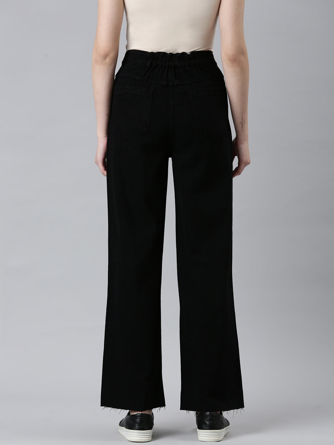 Women's Black High Rise Straight Fit Denim Jeans