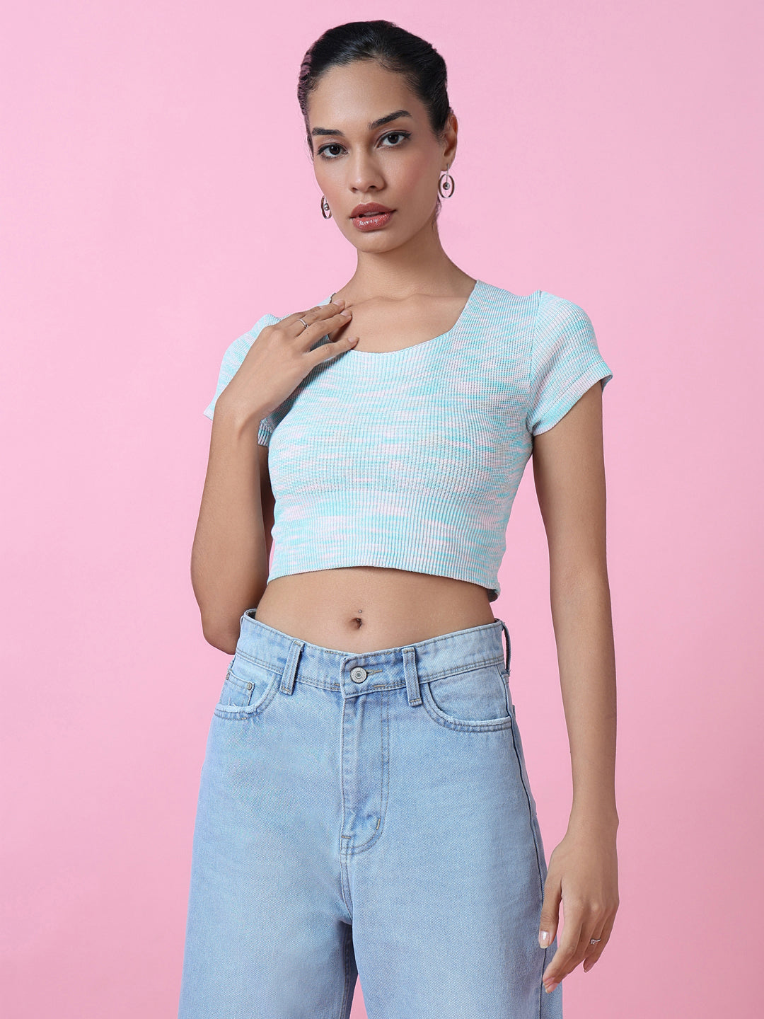 Women's Blue Crop Top