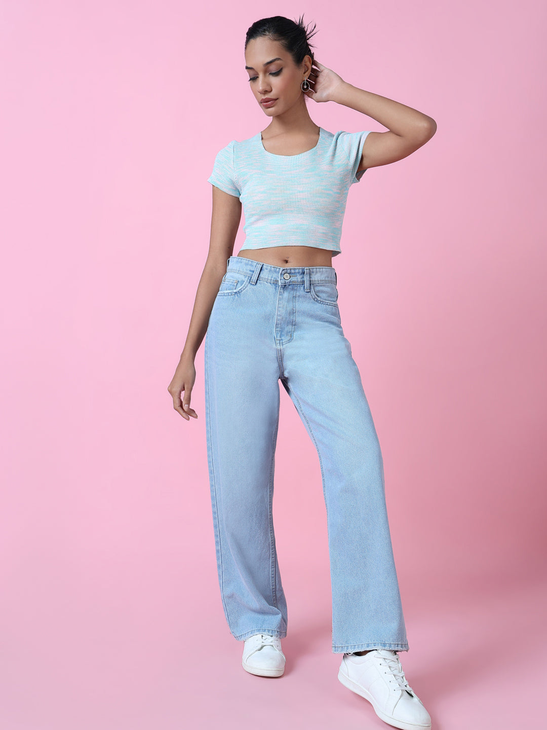 Women's Blue Crop Top