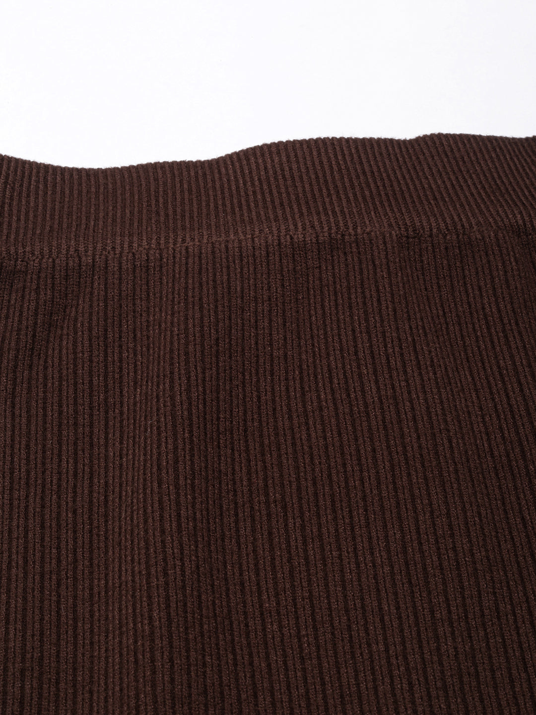 Women's Self Design Brown Straight Midi Skirt