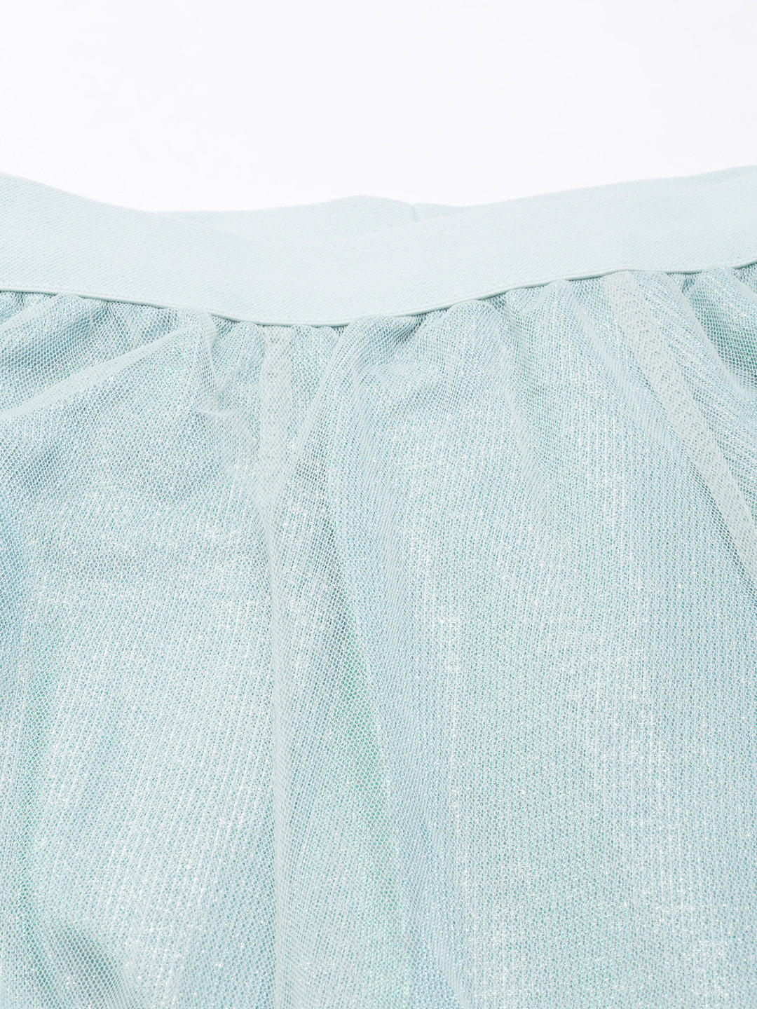 Women's Sea Green Flared Sheer Midi Skirt