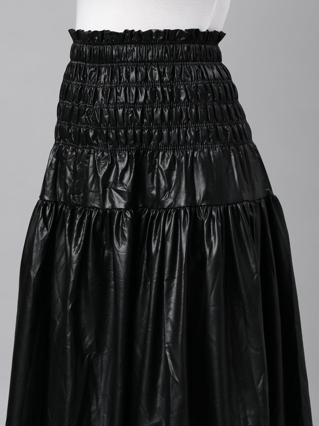 Women's Black Flared Midi Skirts