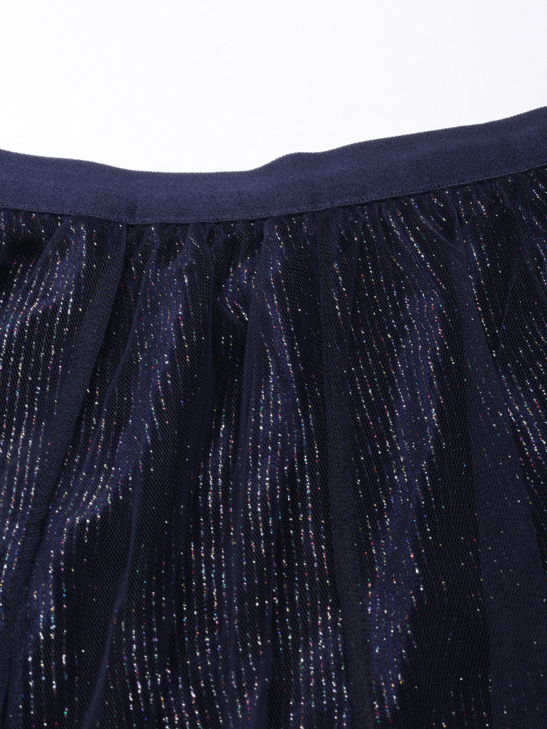 Women's Navy Blue Embellished Flared Midi Skirts