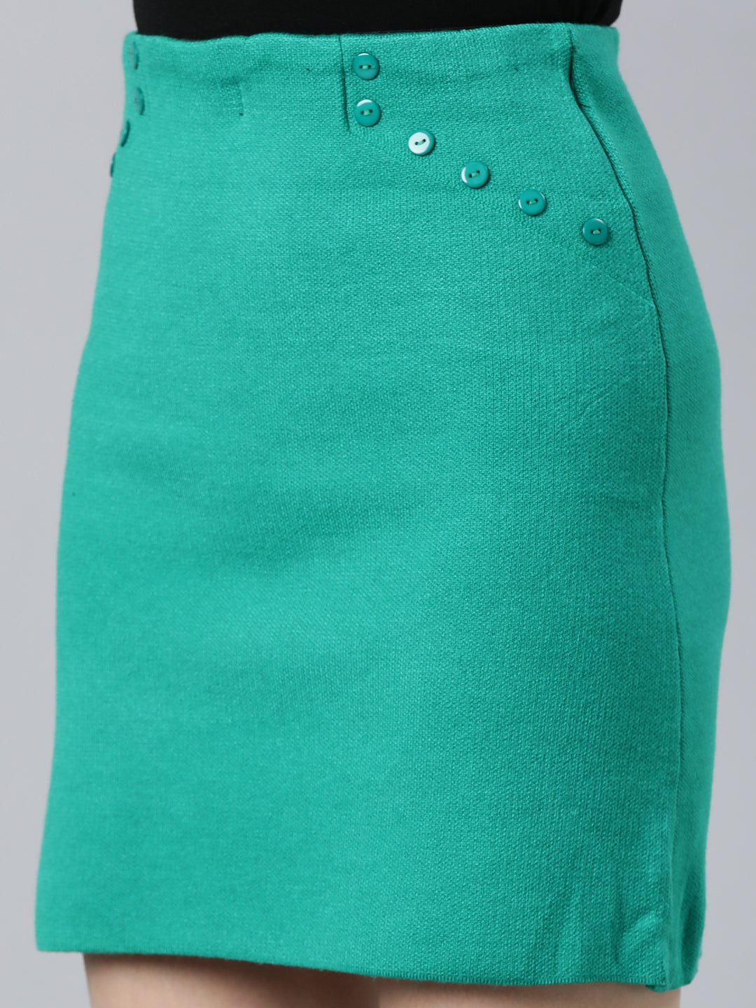 Women's Green Pencil Mini Skirt