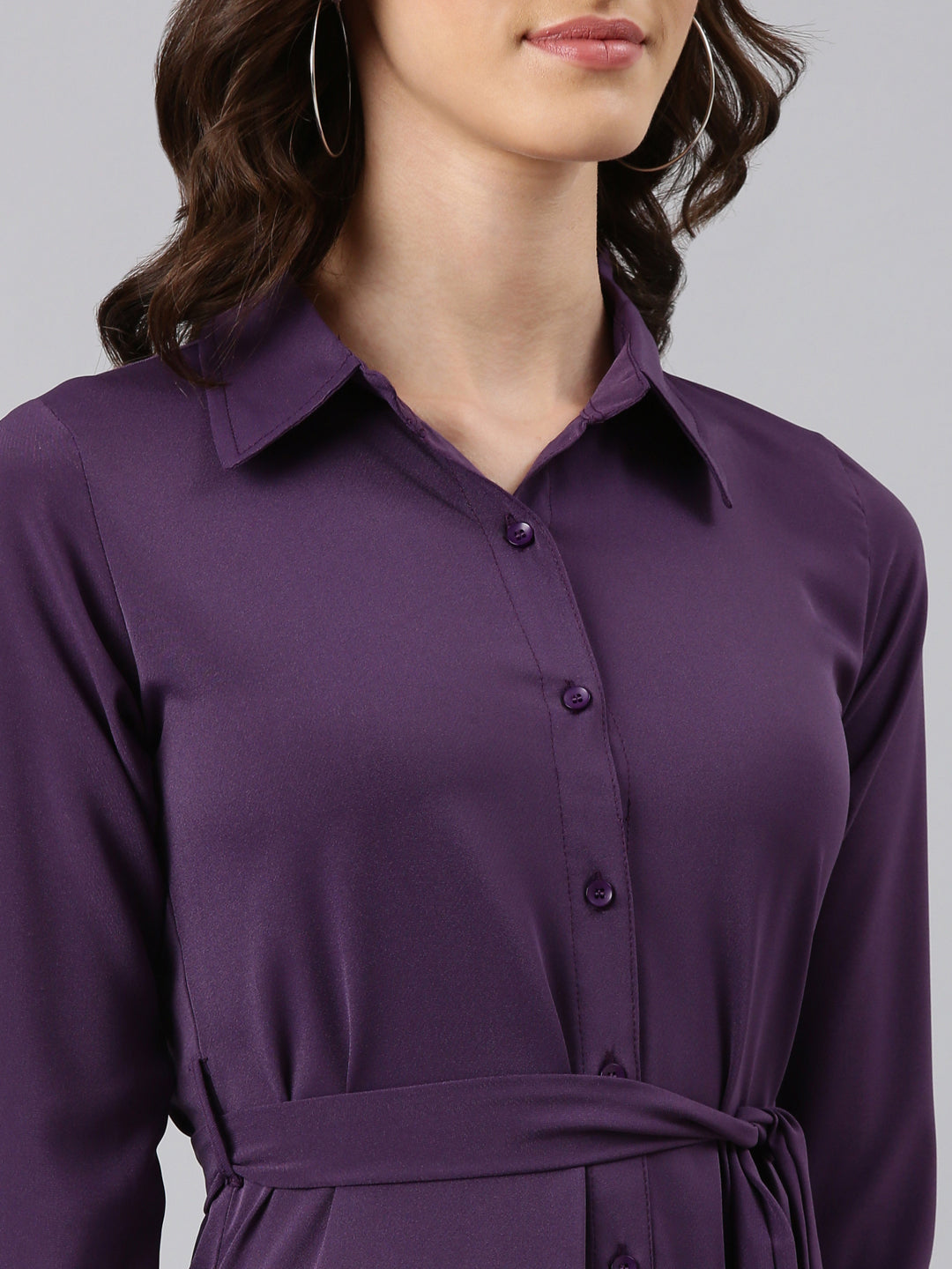 Women's Violet Shirt Maxi Dress