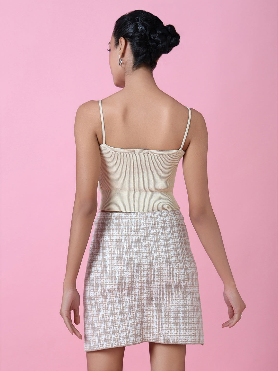 Women's Beige Crop Top