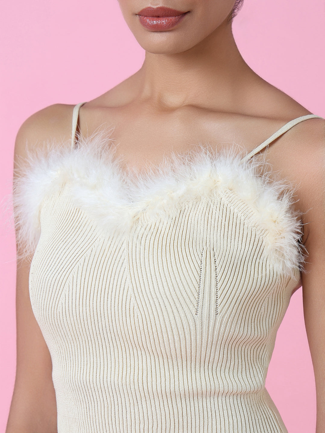 Women's Beige Crop Top