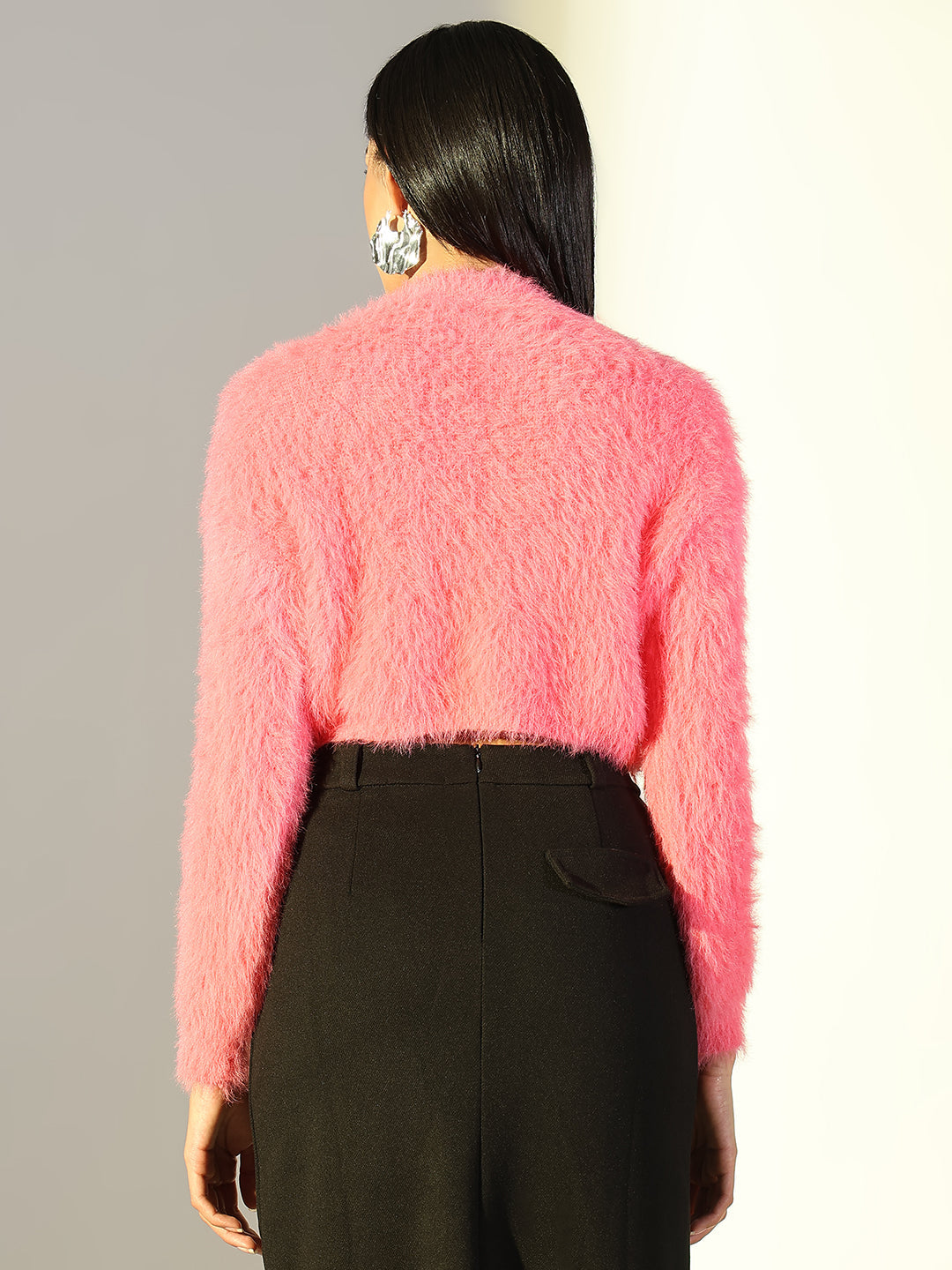 Women's Pink Fringed Crop Top