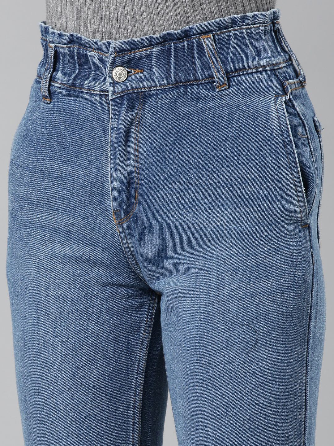Women's Blue Acid Wash High-Rise Denim Jeans