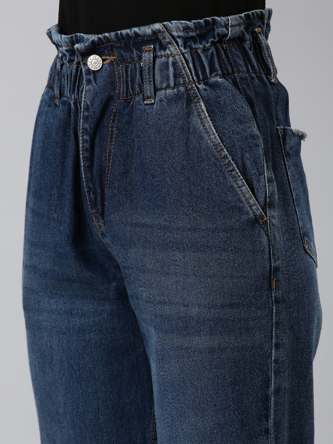 Women's Blue High-Rise Light Fade Light Shade Denim Jeans