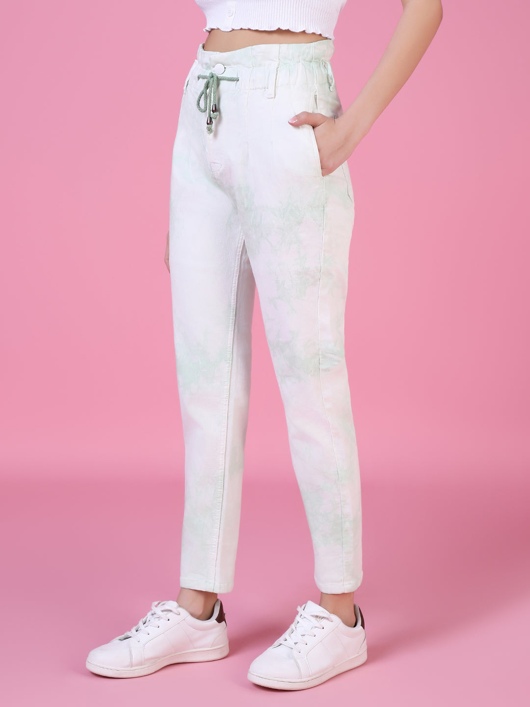 Women's White Slim Fit High-Raise Denim Jeans