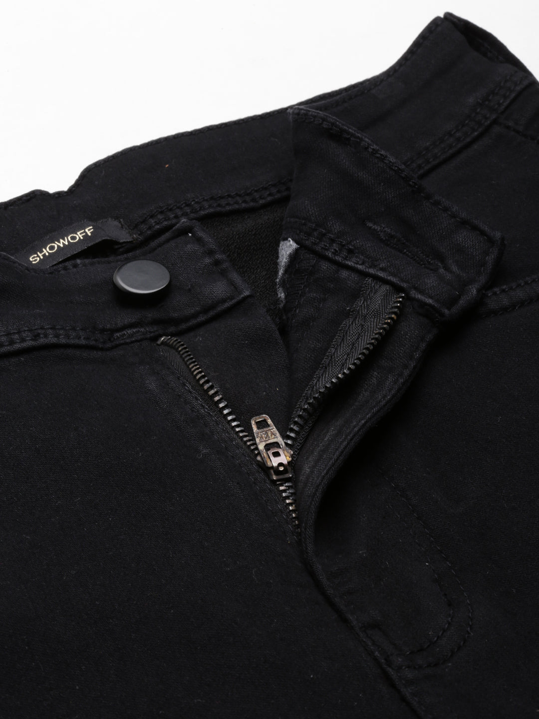 Women's Black Wide Leg Fit Acid Wash High-Rise Denim Jeans
