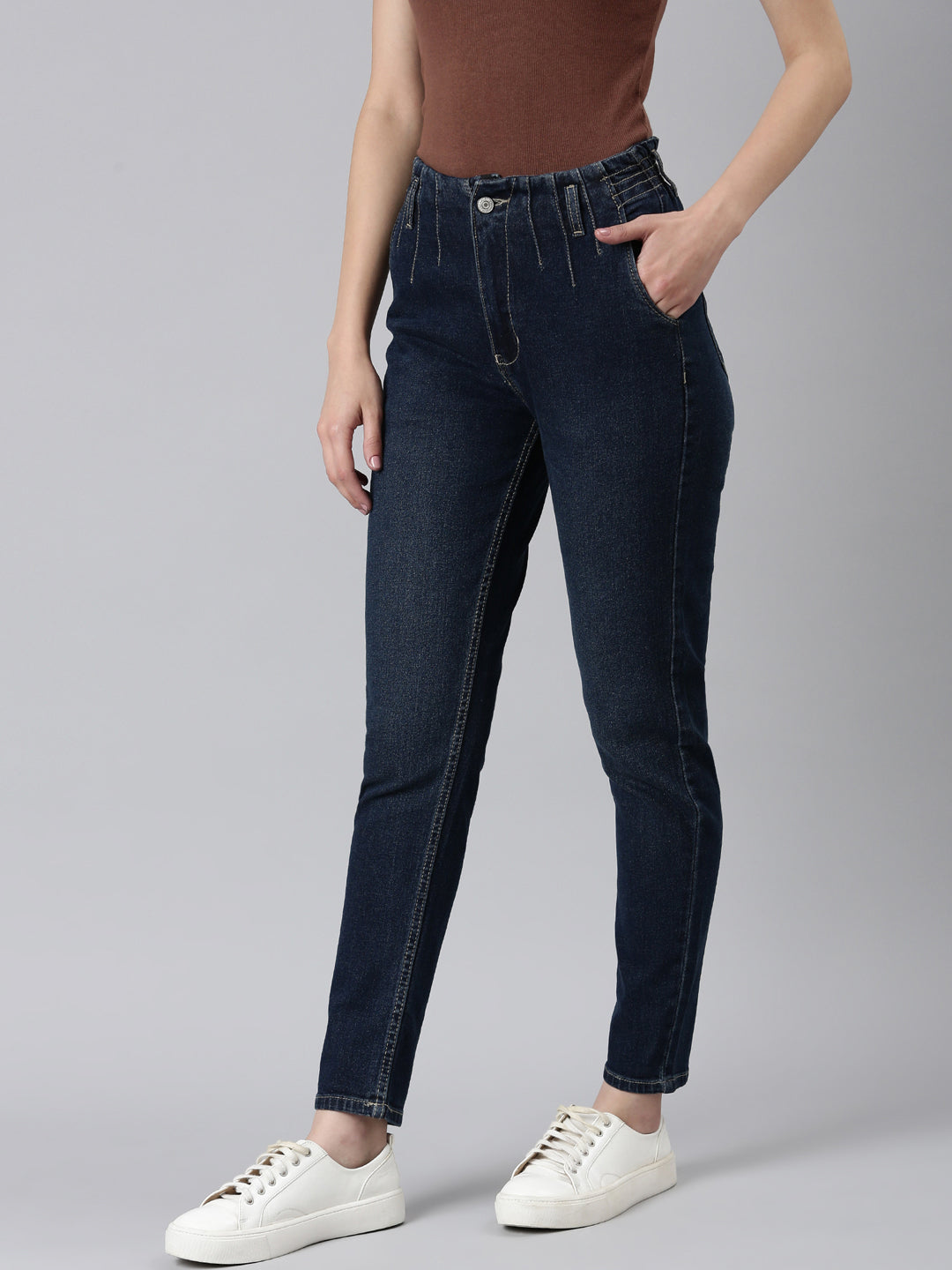 Women's Blue Acid Wash Light Fade Denim Jeans