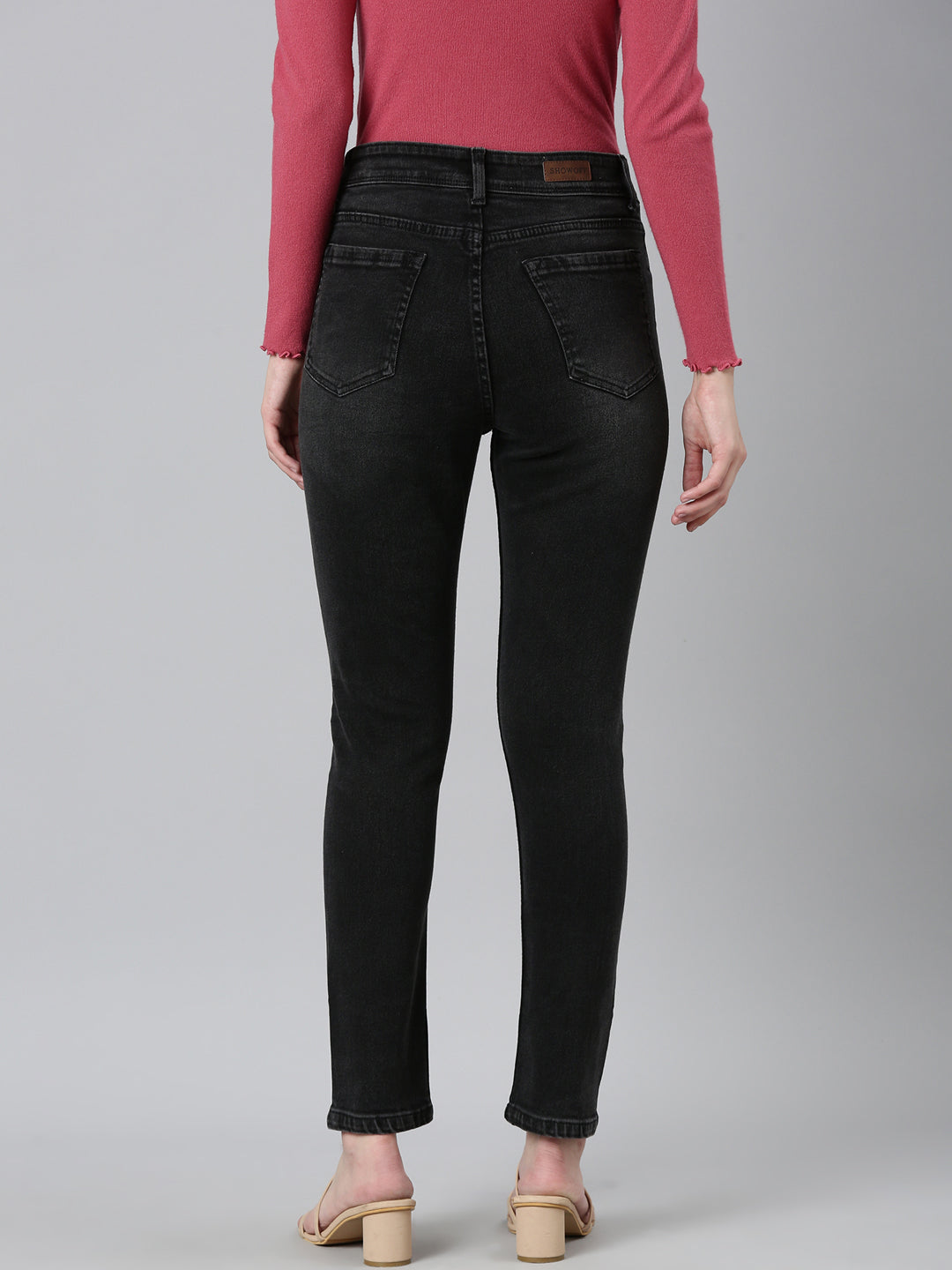 Women's Black Light Fade High-Rise Denim Jeans