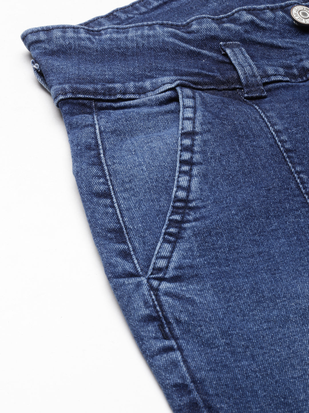 Women's Blue Slim Fit High Rise Light Fade Acid Wash Denim Jeans