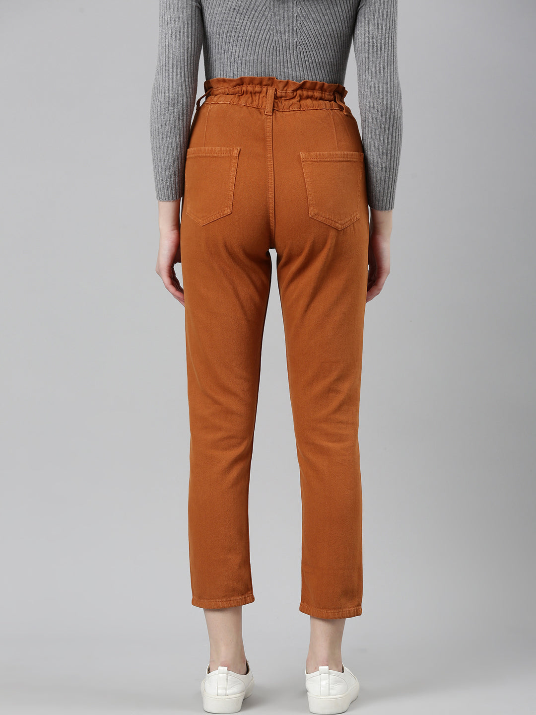 Women's Tan High Rise Acid Wash Denim Jeans