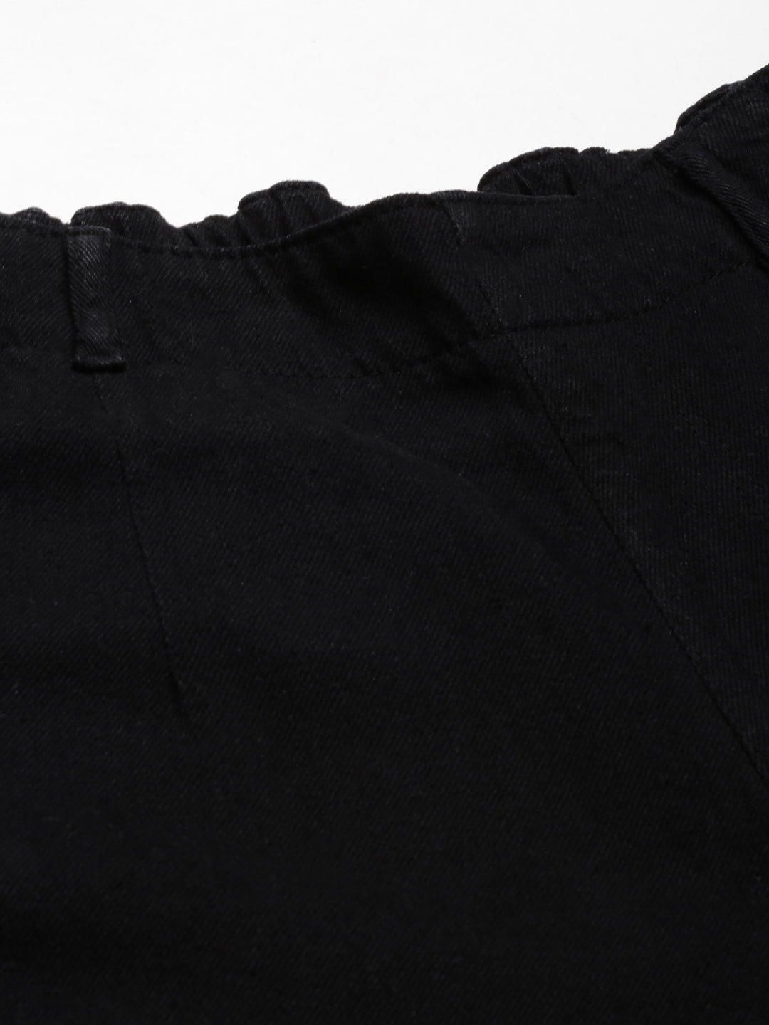 Women's Black High-Rise Cotton Wide Leg Denim Jeans