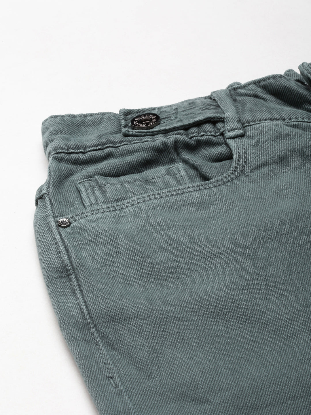 Women's Green Straight Fit Frayed Denim Jeans