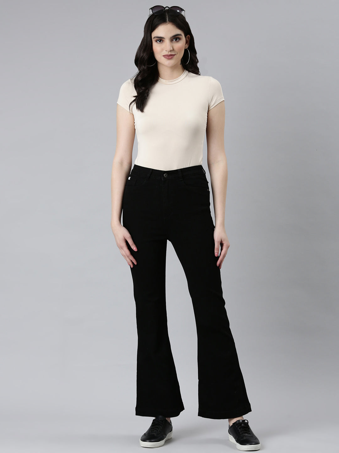 Women's Black Jean Mid-Rise Denim Jeans