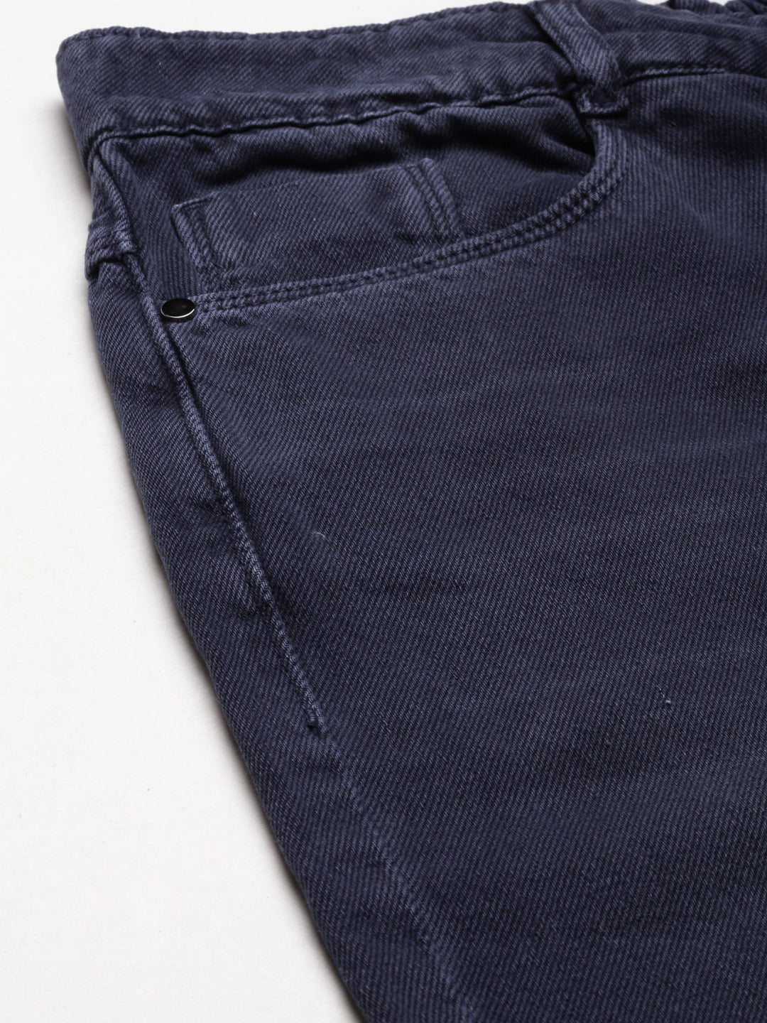 Women's Navy Blue Mid-Rise Light Fade Whiskers & Chevrons Denim Jeans