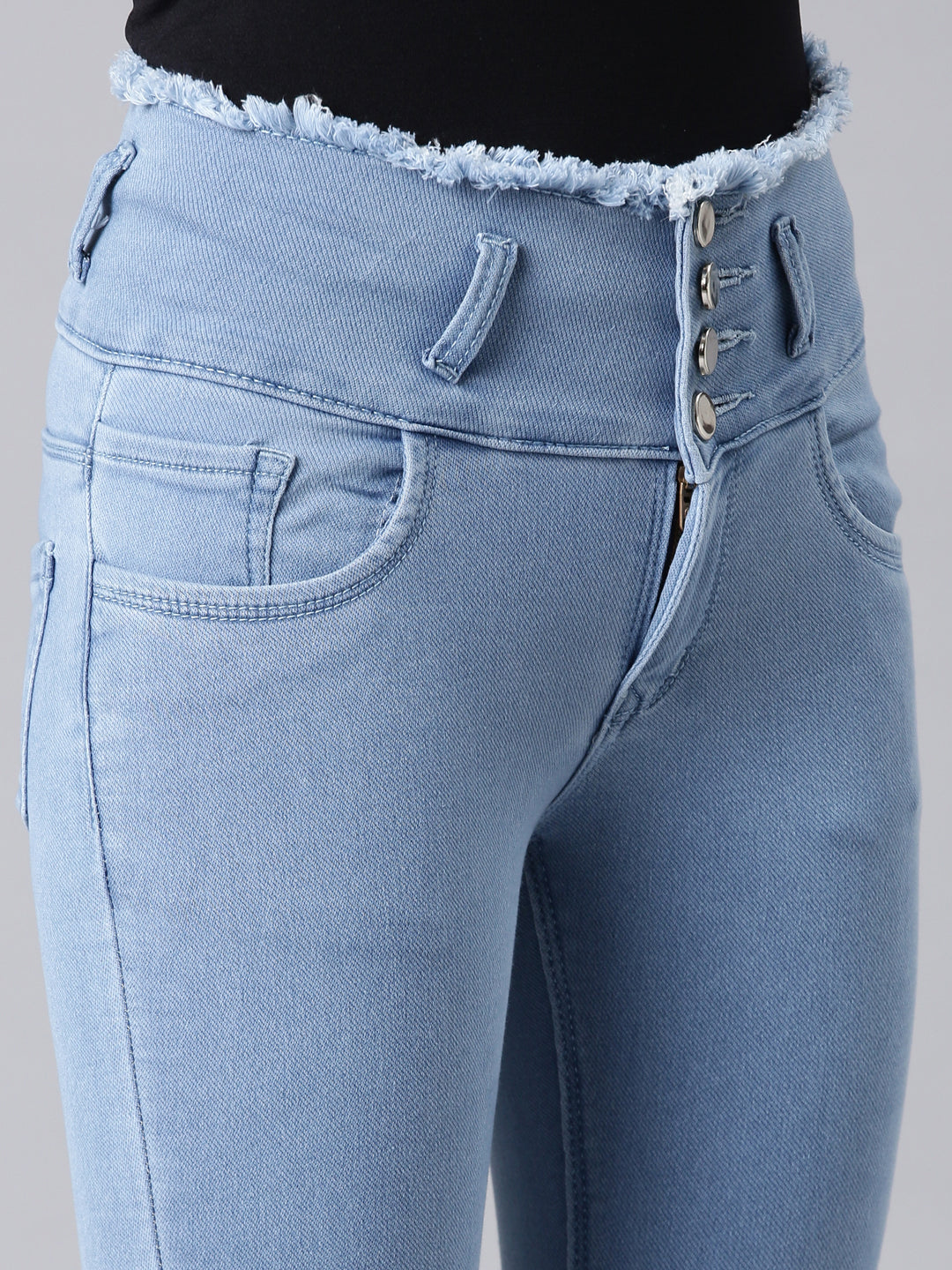 Women's Blue Skinny Fit Acid Wash Denim Jeans