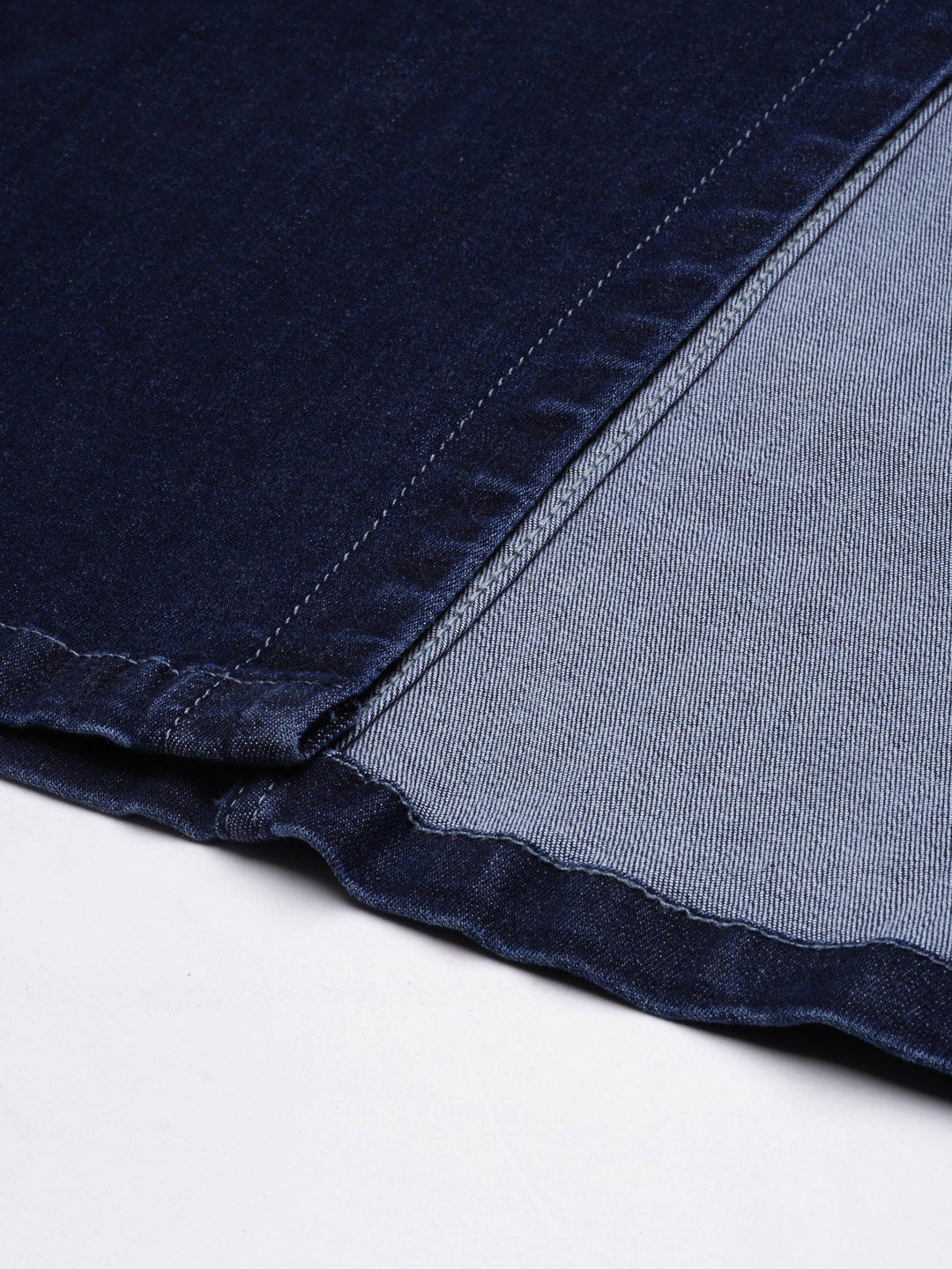 Women's Navy Blue Front-Slit Denim A-Line Skirt