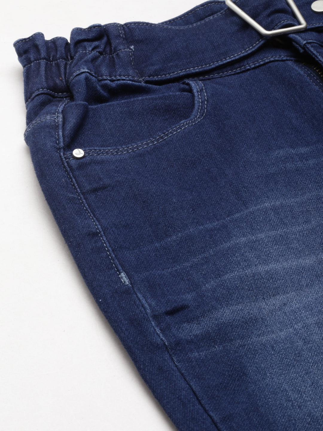 Women's Blue Mid Rise Bootcut Light Fade Retro Denim Jeans