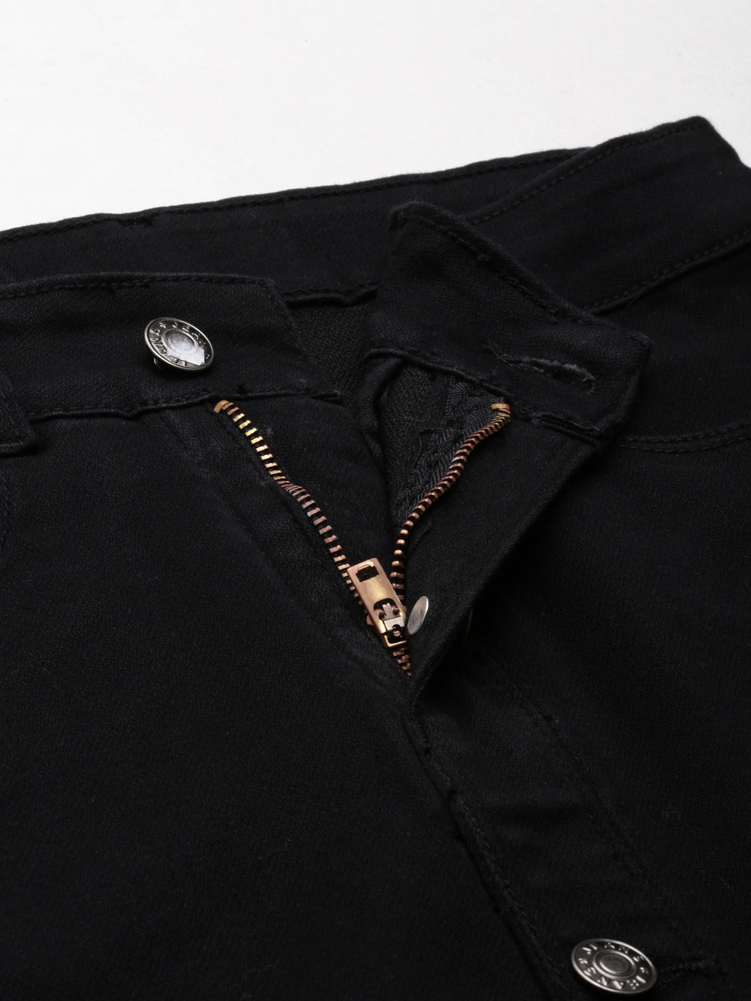 Women's Black Denim Above Knee-Length Pencil Skirt