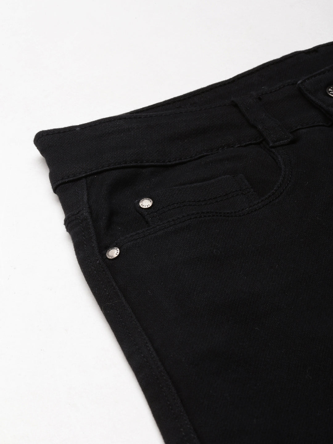Women's Black Denim Above Knee-Length Pencil Skirt