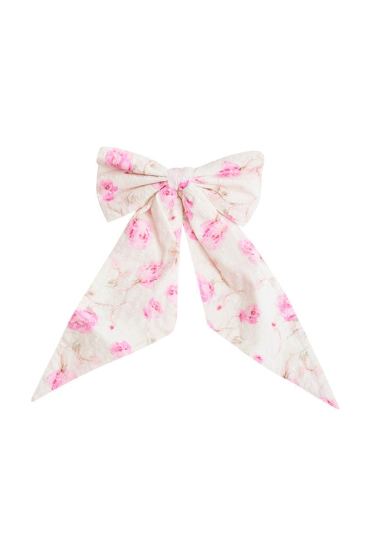 Patchouli Fragrance Print Bow Clip- STERLING DUSK
