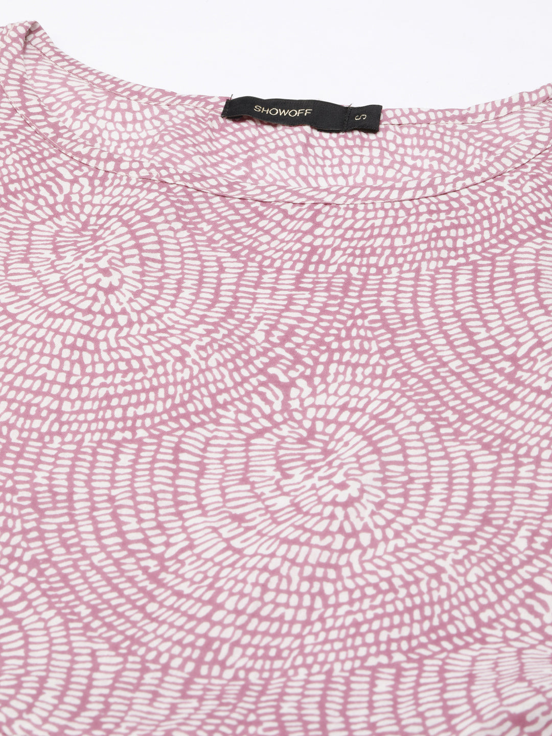 Women's Mauve Abstract Printed Empire Dress