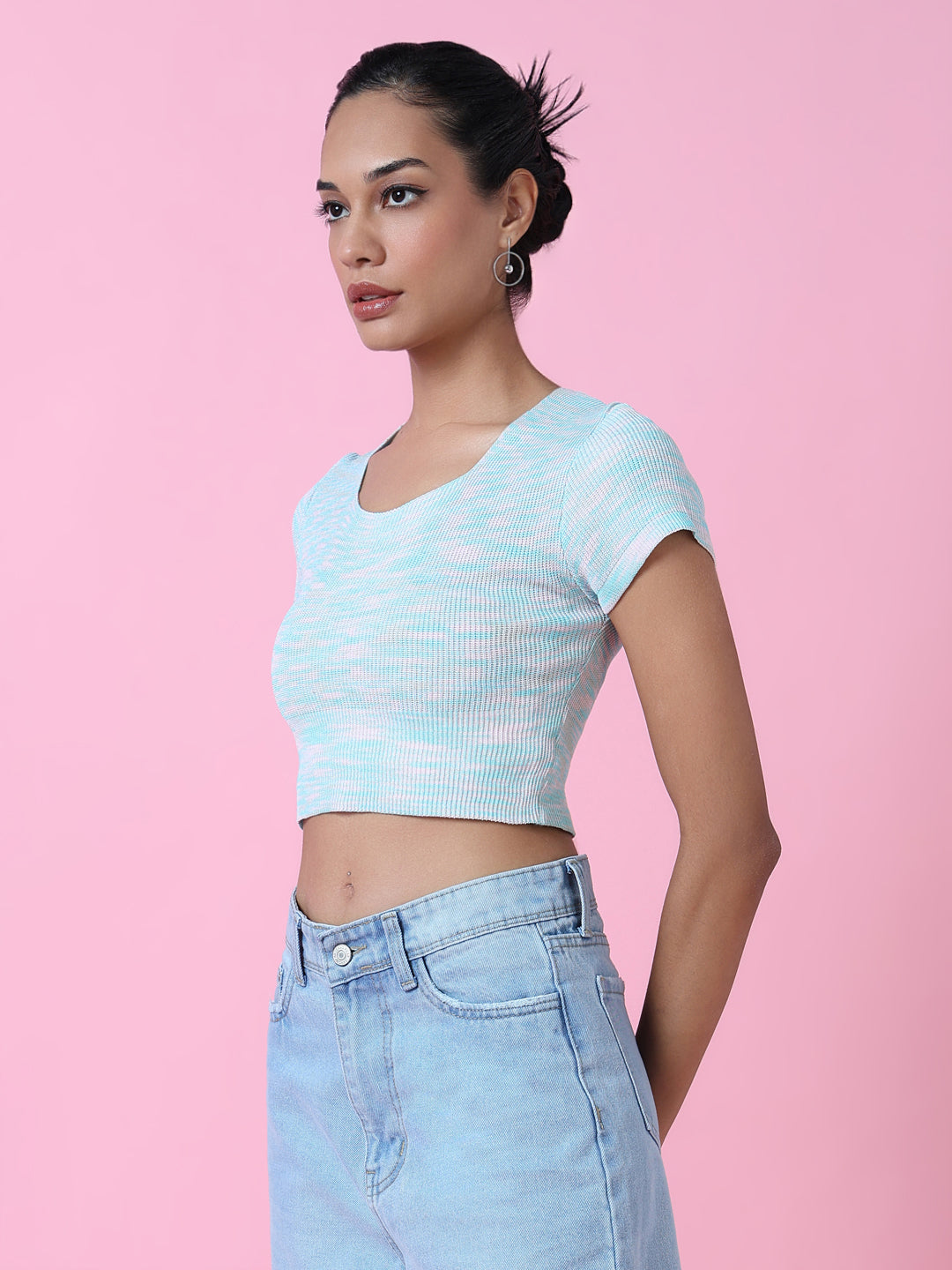 Women's Blue Crop Top