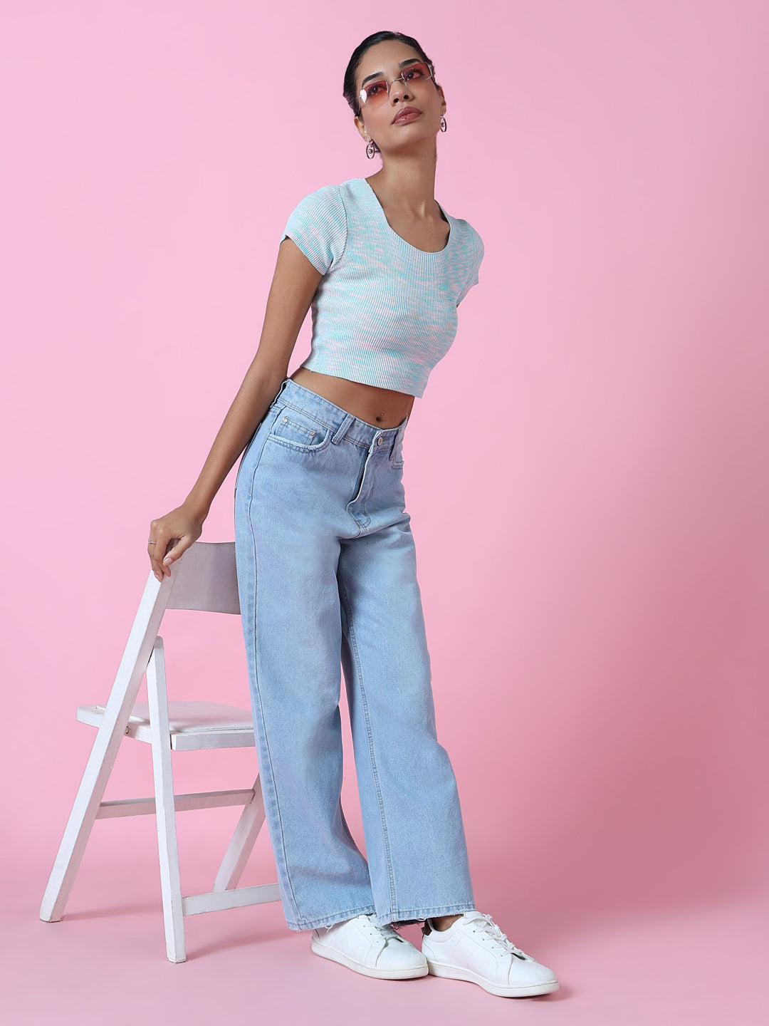 Women's Blue Crop Top