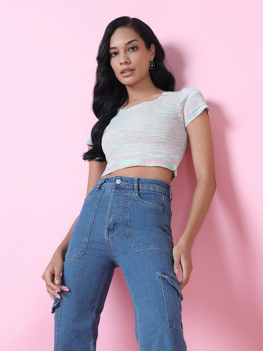 Women's Green Crop Top