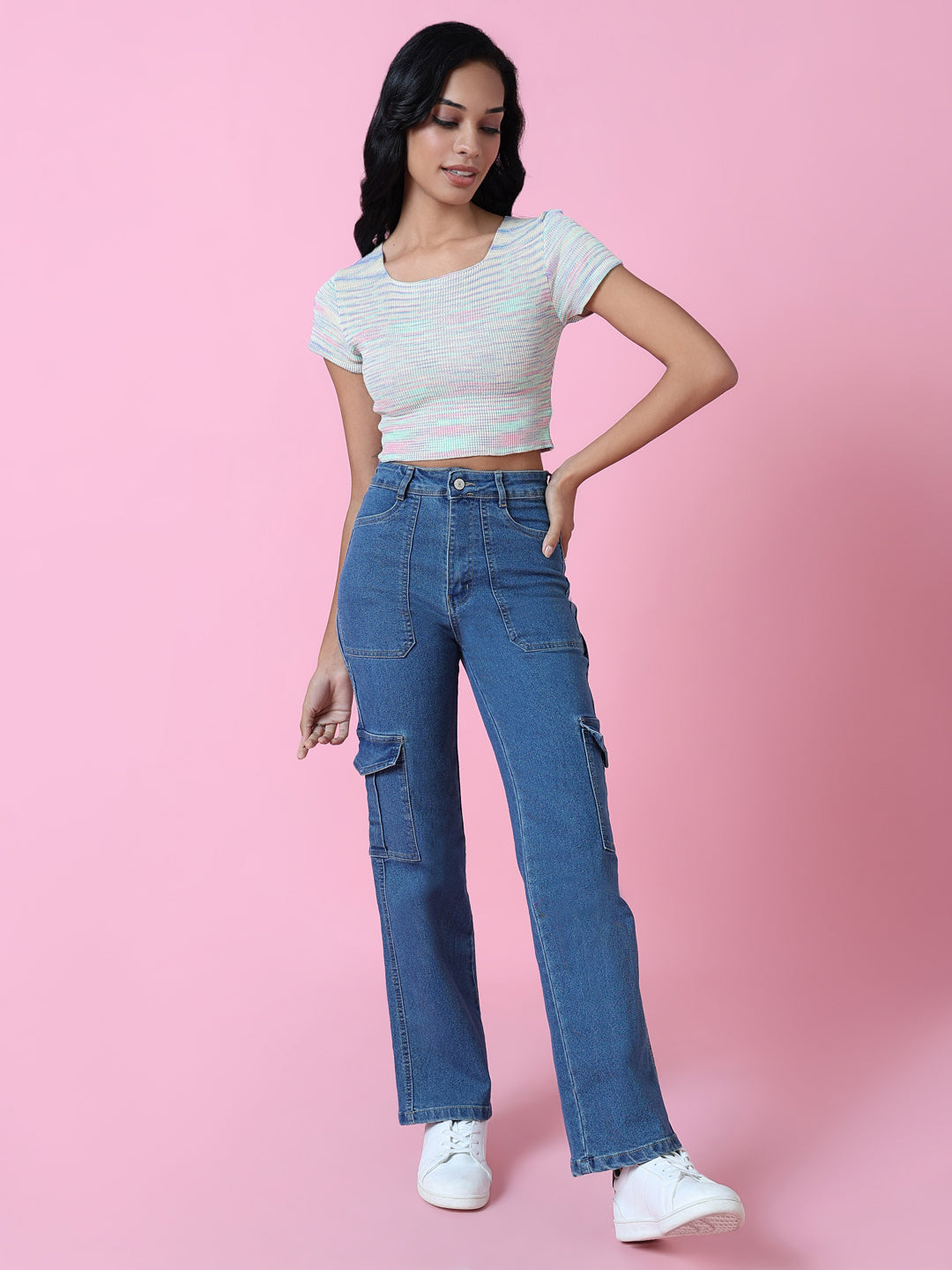 Women's Green Crop Top