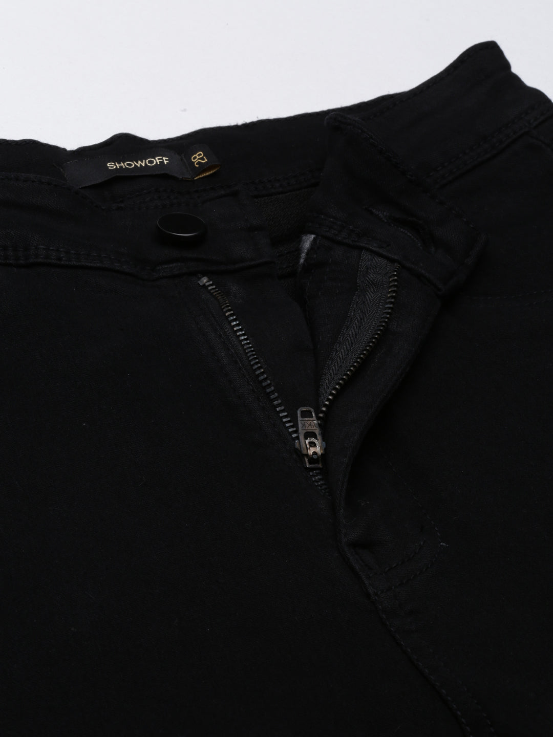 Women's Black Solid Wide Leg Denim Jeans