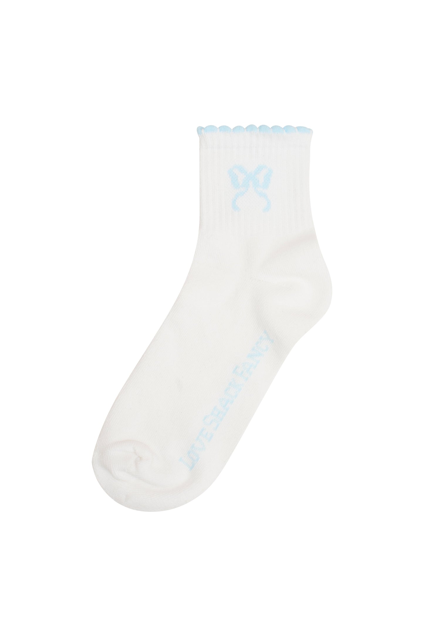 Doyenne Cotton Bow Ankle Socks - BLUE